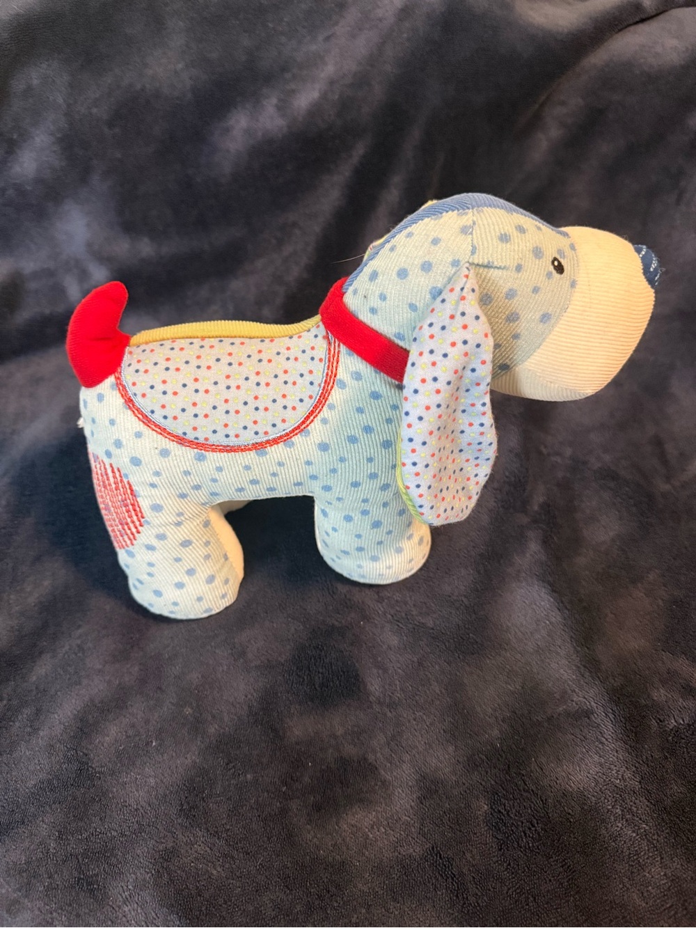 Gund Snoodle Medium Plush Dog Toy with Red Tail and Striped Ears - Picture 6 of 8